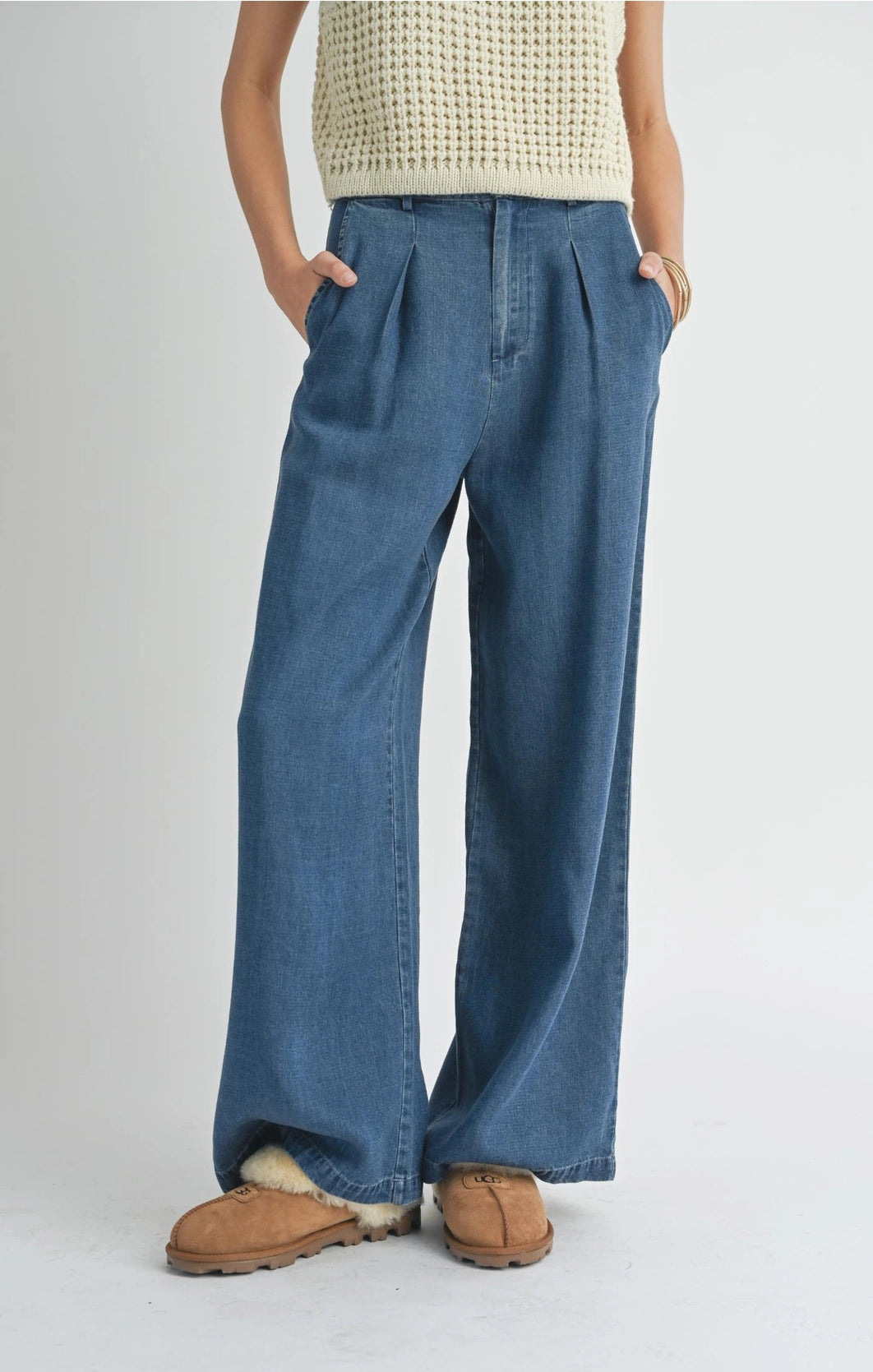 Archives Wide Leg Chambray Pants – Salt & Fox Archives Wide Leg Chambray Pants – Salt & Fox